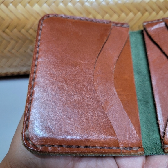 Men's 6 Pockets Bifold Horizontal Card Minimalist Leather Wallet - Picture 7 of 9